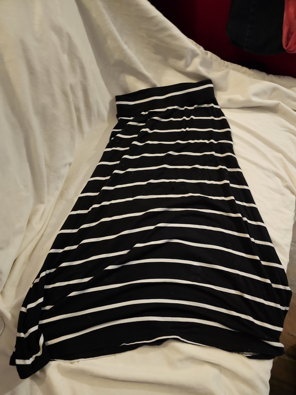 Cat & Jack Black and White Striped A-Line Skirt